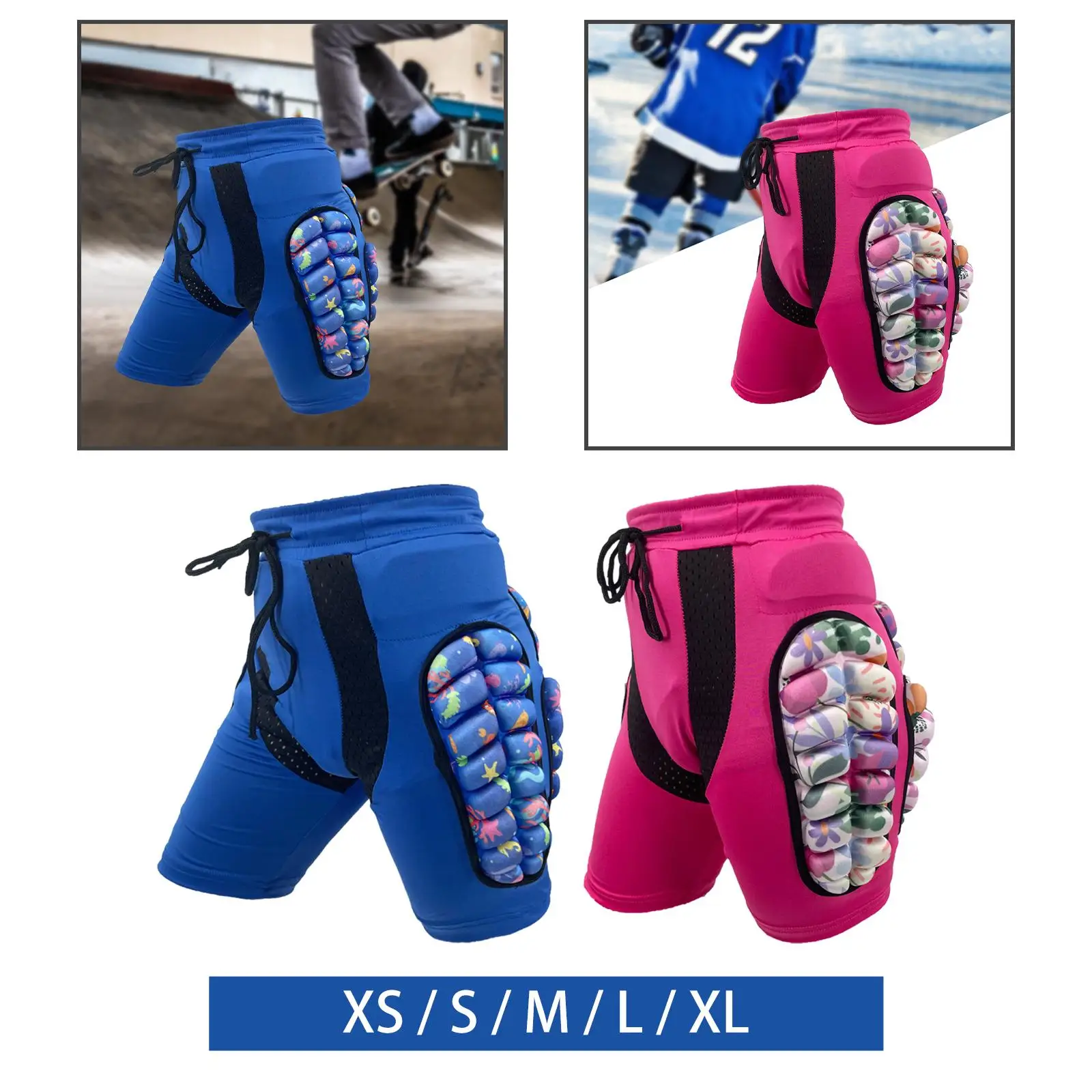 3D EVA Padded Shorts for Kids Hip Buttocks Protector Skiing Snowboarding Skateboarding Impact Protective Gear Pants