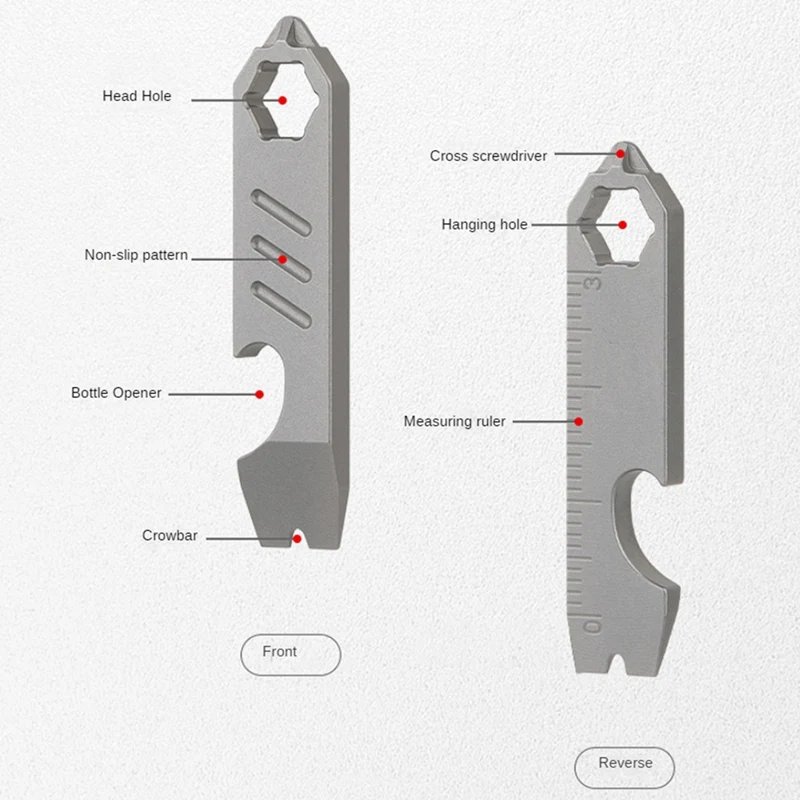 Apribottiglie TC4 in lega di titanio Crowbar strumenti per esterni attrezzatura da campeggio multifunzione