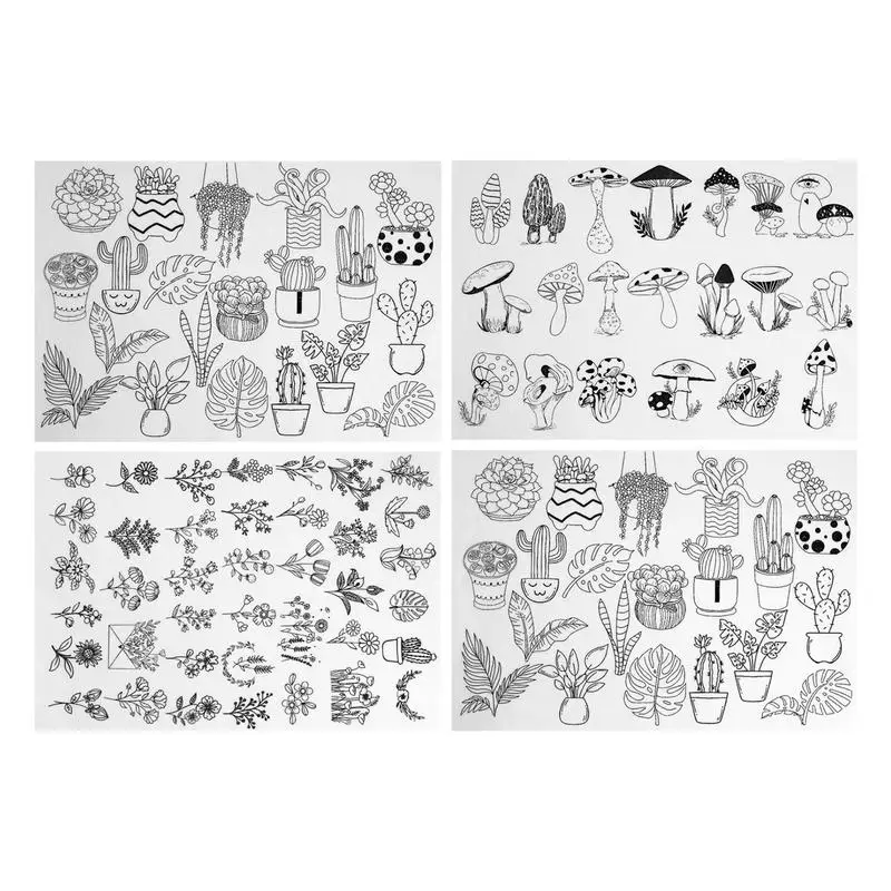 용해성 자수 전사지, 손 자수 패턴, 종이 용품