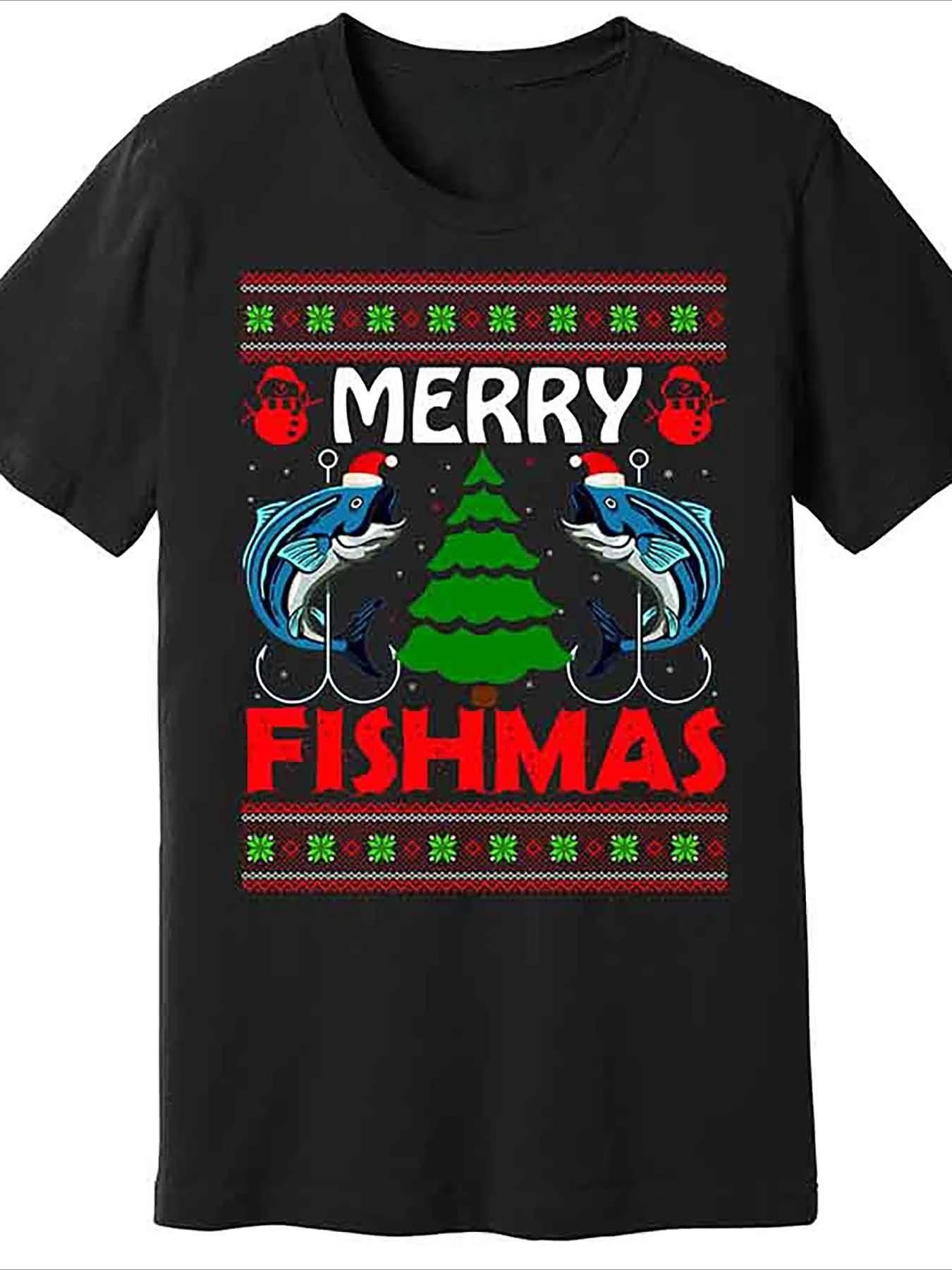 pesca-natal-impressao-grafica-verao-outono-inverno-masculino-e-feminino-camisetas-de-manga-curta-casual-solto-ao-ar-livre-rua