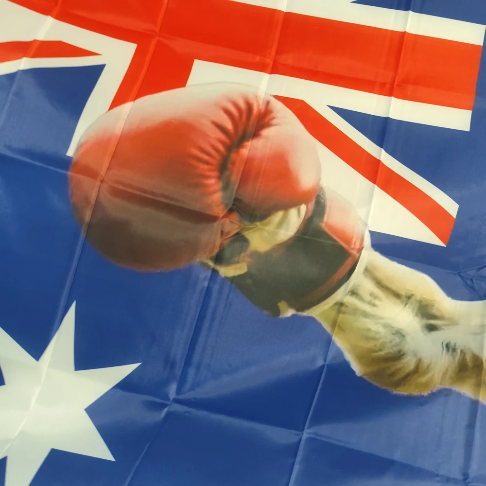 Boxing Kangaroo Flag Bold Australia Print Square Patriotic Decor Polyester Outdoor Garden 60x90cm/90x150cm