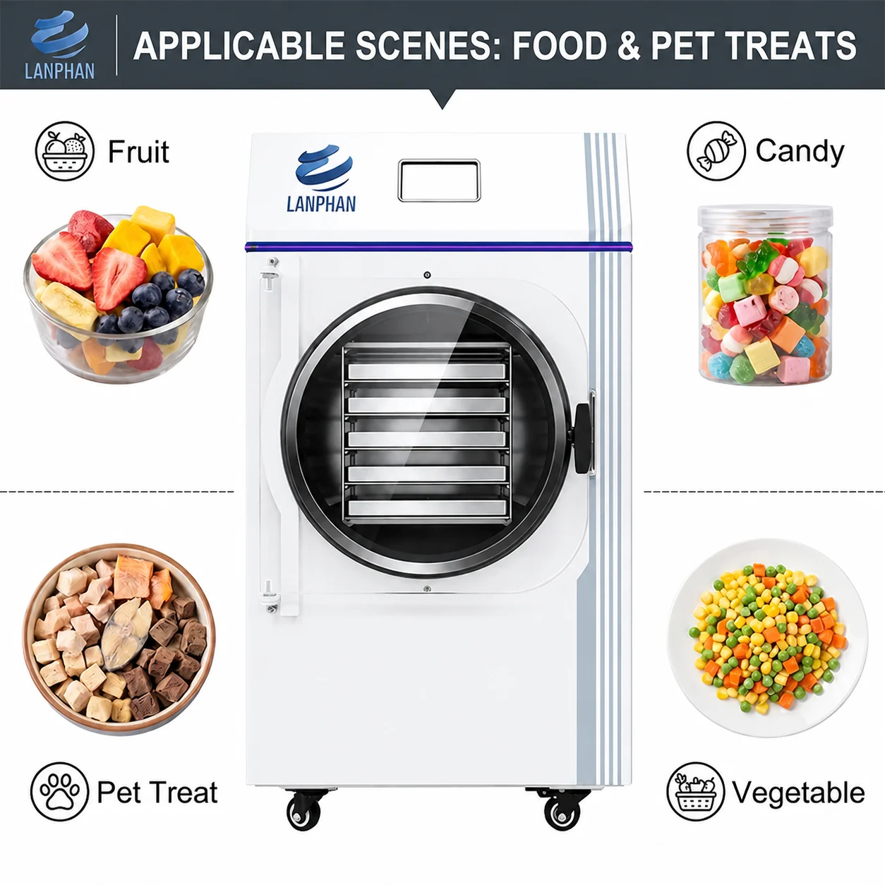 Automatic Small Compact Home Lyophilizer 220V Freeze Drying For Fruit Snacks Pet Foods
