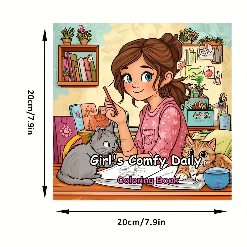 女の子の日常生活の大人向け塗り絵 |   28ページの塗り絵、クリスマスや感謝祭のための画材