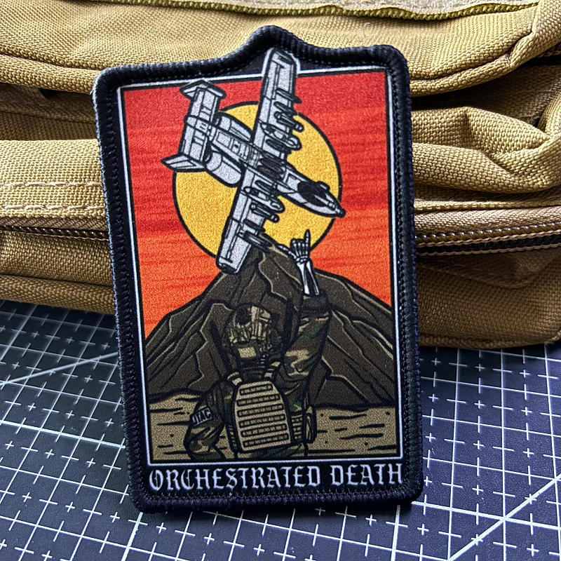 Parche táctico de moral orquesta muerte con velcro – Brazalete militar - imagen 4