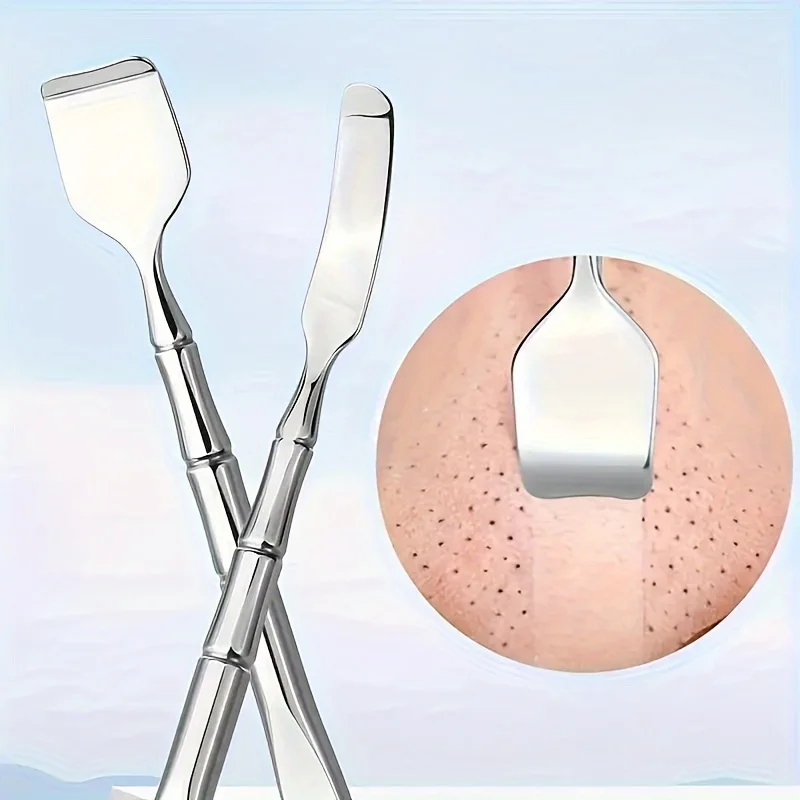 Stainless Steel Professional Double-Ended Blackhead Remover: Facial Pore Cleanser, Exfoliator, and Massage Tool for Smooth Skin