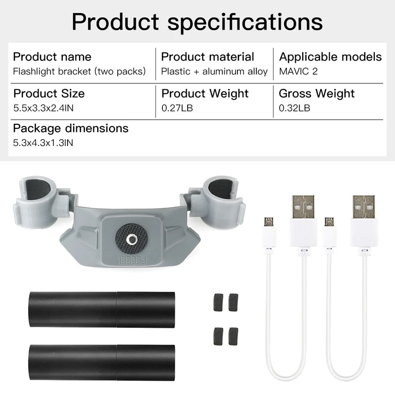 Drone Night Flight Lights Top Searchlight Extended Rechargeable Drone Accessories For DJI Mavic 2 Pro Zoom