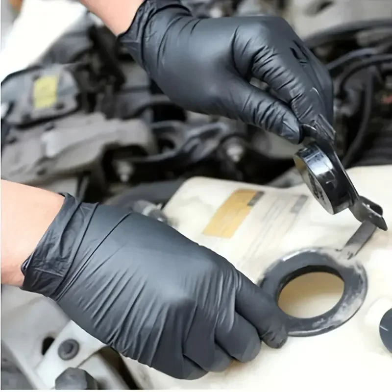 10/20/50/100PCS Black Nitrile Disposable Gloves for Work Latex Free Home Cleaning Glove Textured Mechanic Tattoo Hair Dye Beauty 썸네일 5