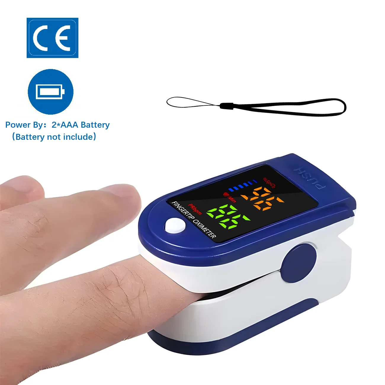 4Color Smart Blood Oxygen Heart Rate Measurement Portable Health Monitor Accessories with LED Digital Display for Blood Oximeter