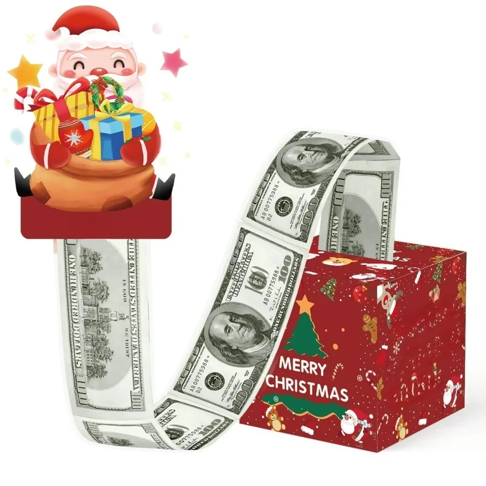 Christmas Surprise Cake Box Cash Draw Money Paper Box, Suitable for Christmas Party Cake Gift Box Gift Santa Claus Decorations