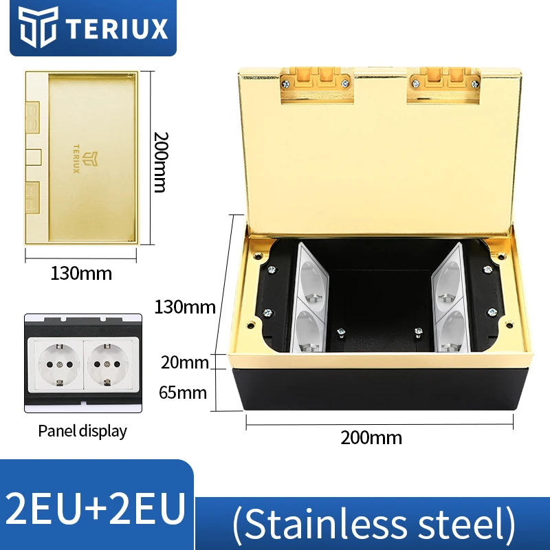 Factory sales of high-quality modular customized stainless steel flooring 4EU sockets with gold inlaid marble