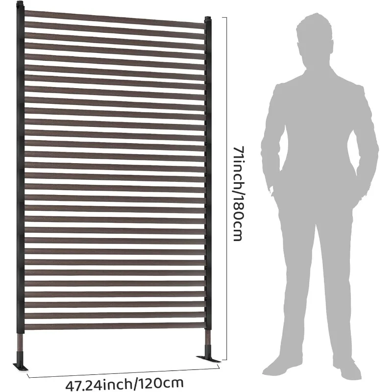 Outdoor Privacy Screens, 71'' X 48'' Decorative Privacy Fence Panels for Patio, Backyard and Garden(Brown)