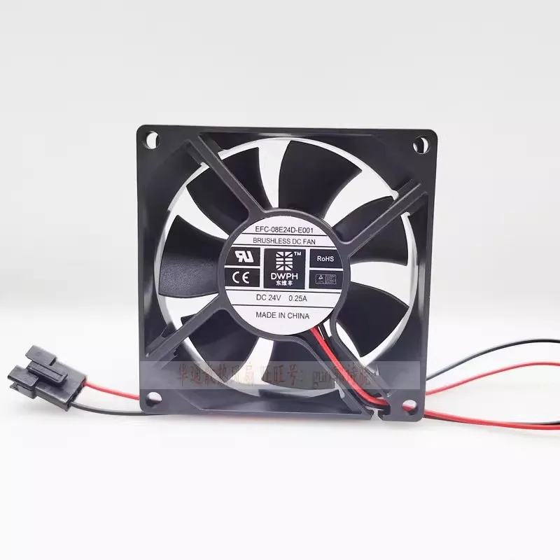 New Cooler Fan for EFC-08E24D-E001 24V 0.25A HGP Elevator Inverter Fan 80 * 80 * 25mm 8cm