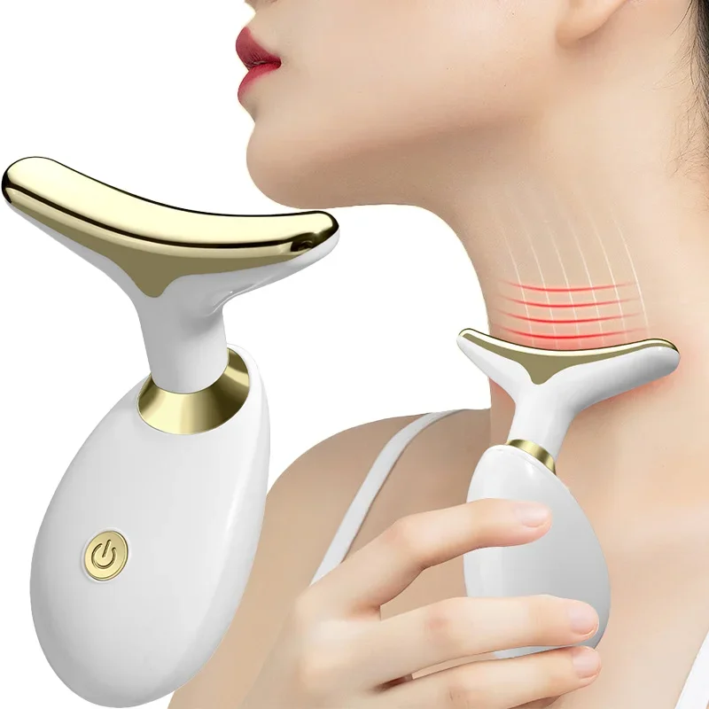 Electric Neck Face Lifter EMS Neck Face Lifting Massager Skin Tighten Device LED Photon Therapy Anti Wrinkle Double Chin Remover