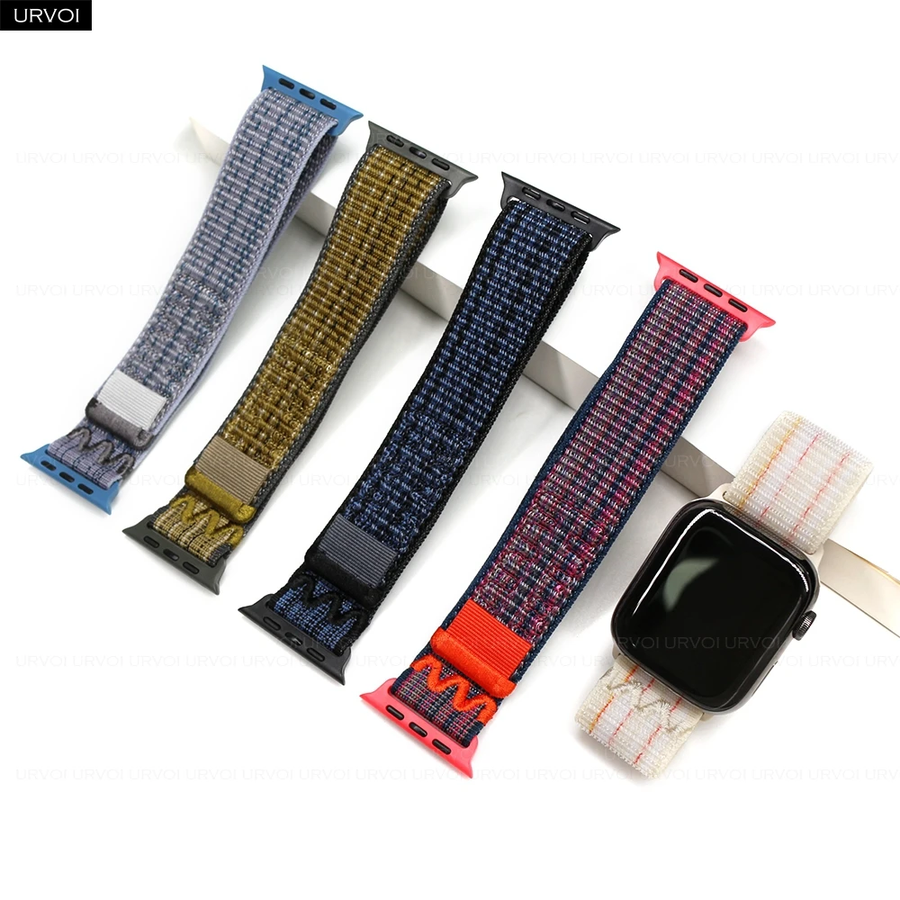URVOI N Sport loop for Apple Watch Series 11 10 9 8 7 6 SE Nylon Loop Woven pull tab band for iWatch lightweight strap 42mm 46mm