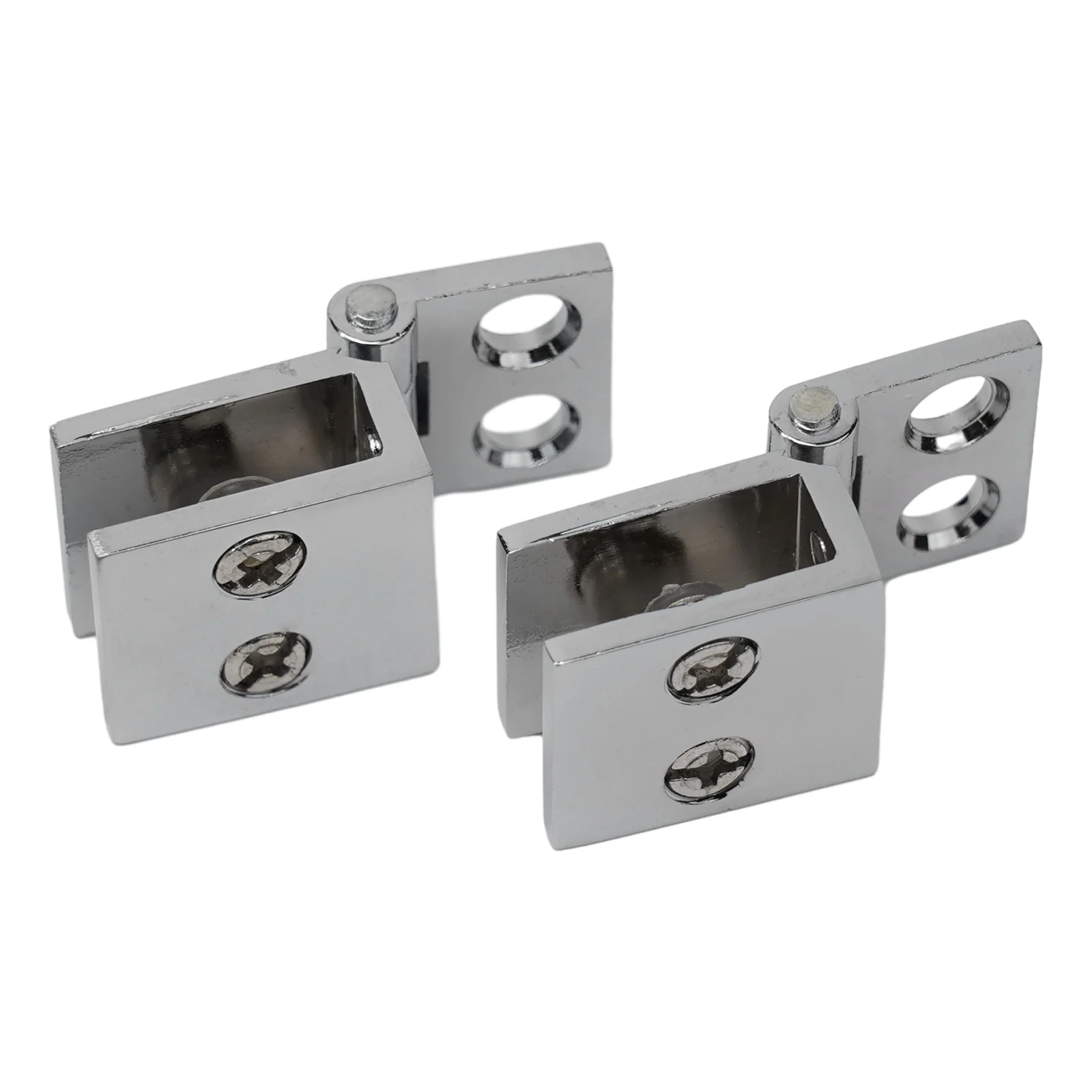 Practical Bathroom Glass Door Hinges 2pc Set Zinc Alloy Material DIY Replacement Option Suitable for Office Rooms