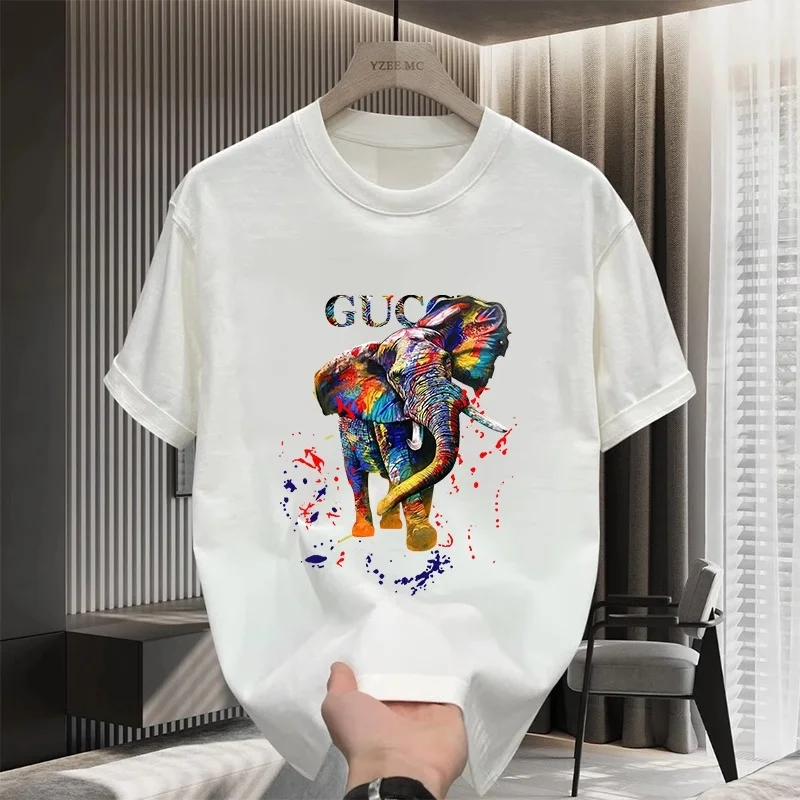 

Luxury Brand Printed Short Sleeved T-shirt for Young Men and Women Summer Brand Street Loose Quick Drying Half Sleeve