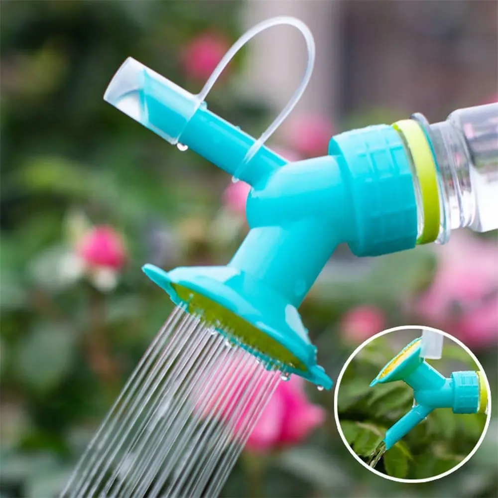 DIY 2 In 1 Bottle Cap Sprinker Plastic Double Head Watering Nozzle Automatic Watering Water Sprinkler Indoor Outdoor