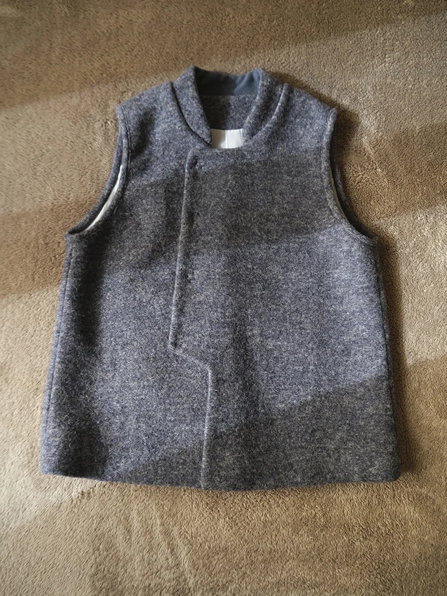 

Теплый шерстяной женский тюнер, легкий шелковый синий с цветочным принтом, с открытой передней частью, небольшой воротник-стойка, зимнее новое поступление