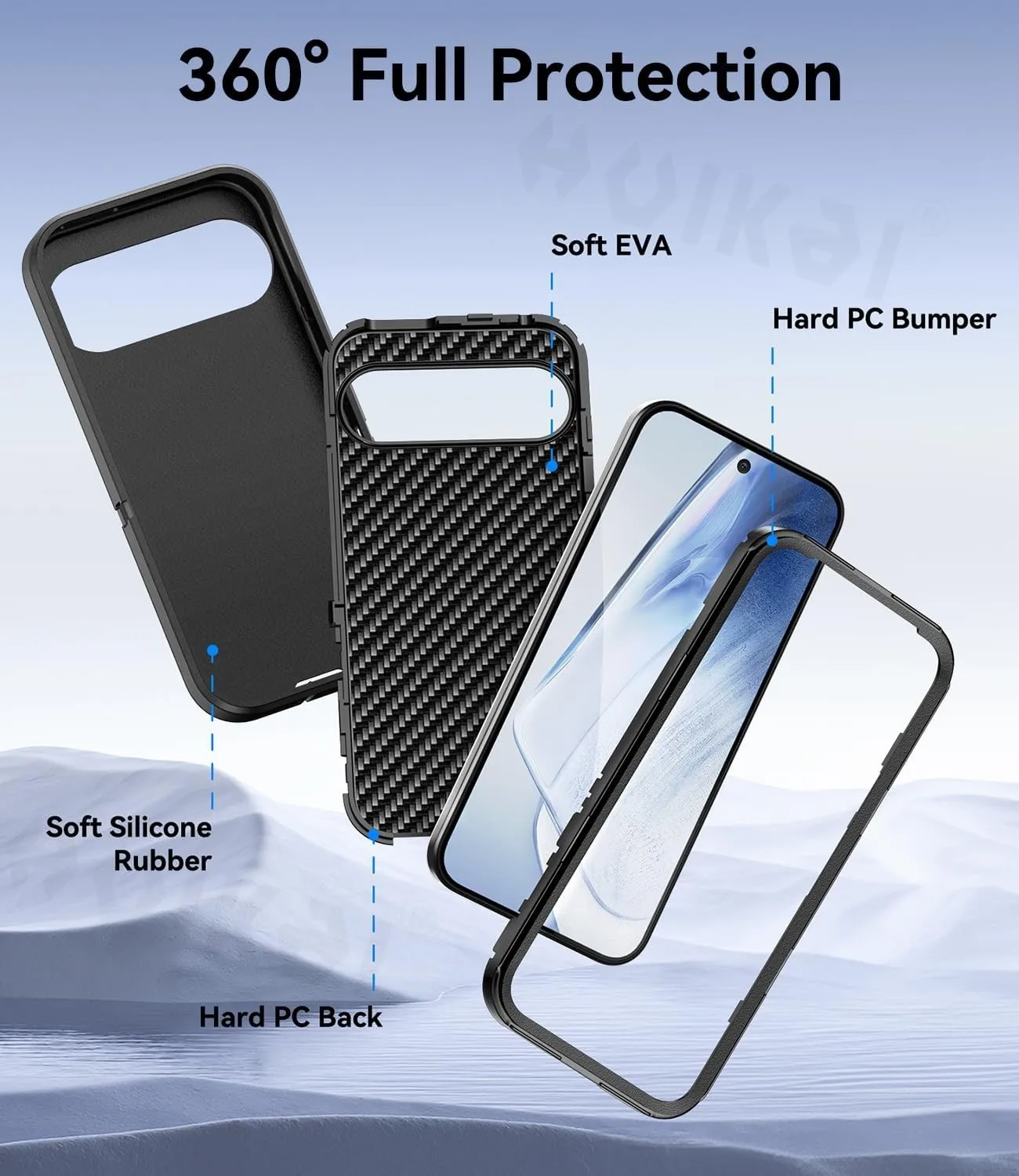 Case For Google Pixel 9 Pro XL Pixel 9 Pro Pixel 9 Full Body 3 in 1 Shockproof Heavy Duty Anti-Scratch Rugged Kickstand Covers