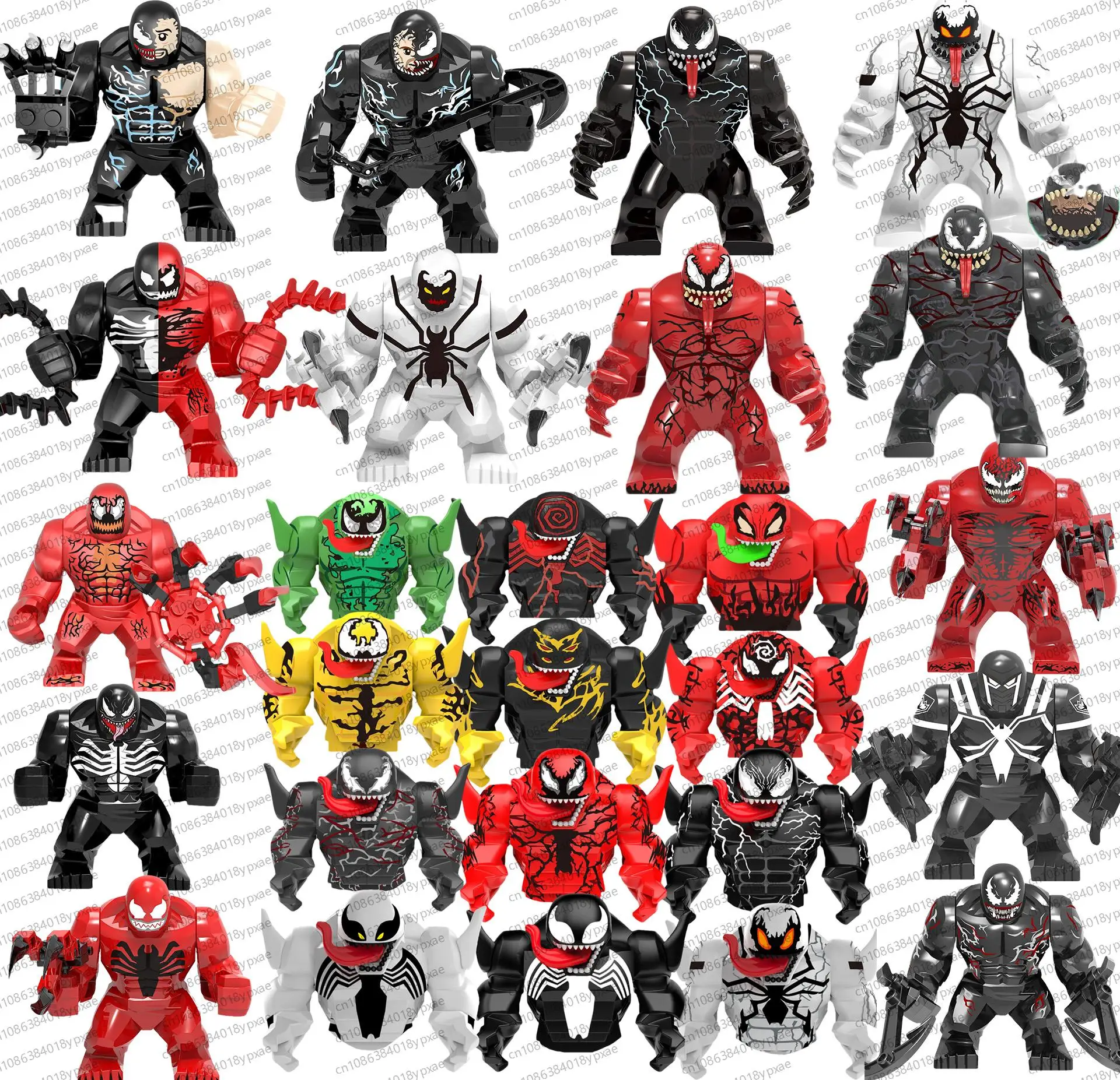 Disney Anime Mini Doll, Venom Massacre Riot Symbiosis, DIY ประกอบบล็อกตัวต่อ, ของเล่นเด็ก, ของขวัญวันเกิด