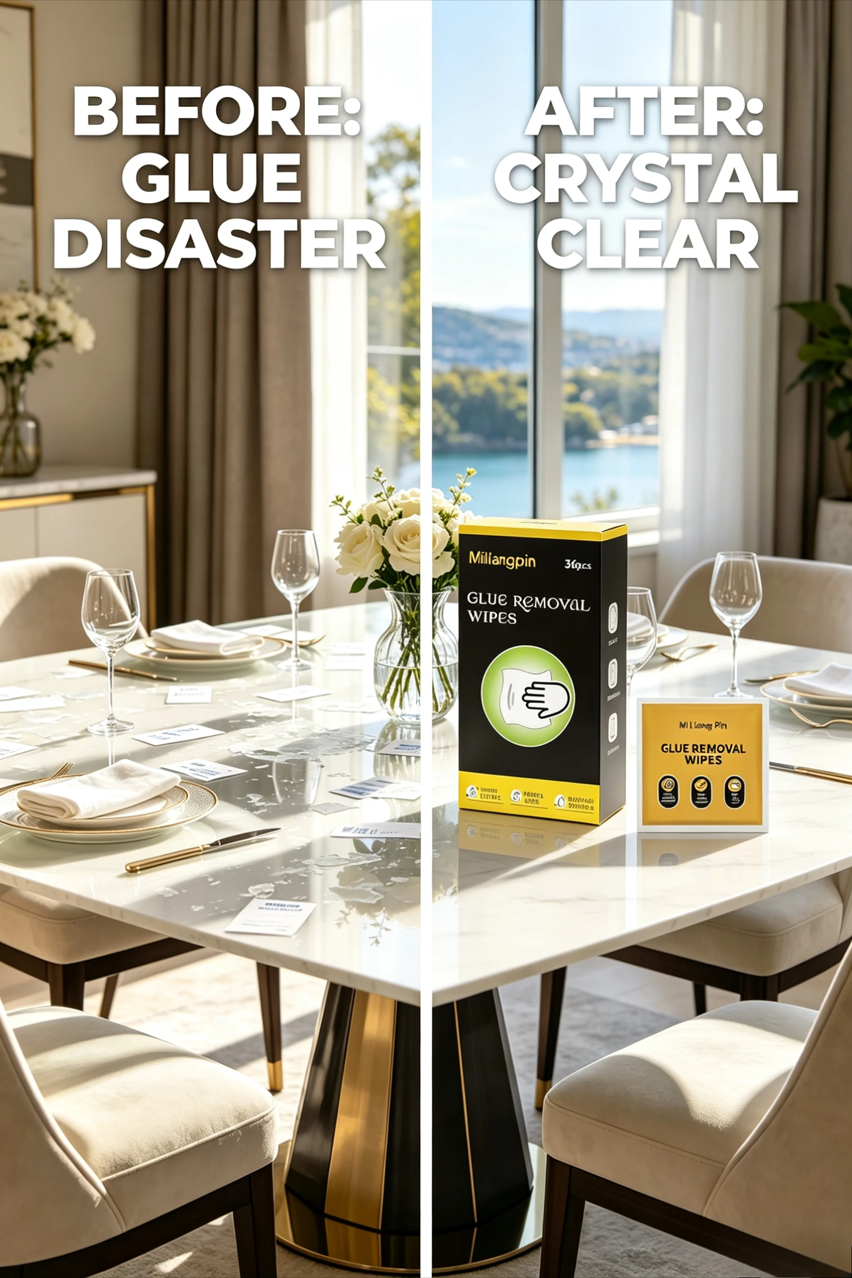 Adhesive Remover Wipes, Label Tape Residue Remover Wipes, Easily Remove Adhesive Stains, Individually Wrapped for Easy Carrying.