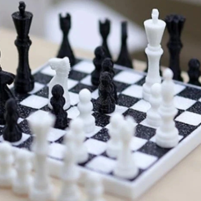 For Children Miniature Chessboard Life Scene Decoration1Set 1: 12 Dollhouse Mini Simulation International Chess Model