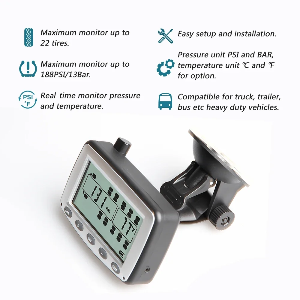 Truck Pressure Monitoring System with 12 Sensors RS232 Output for Global Positioning System Tracker