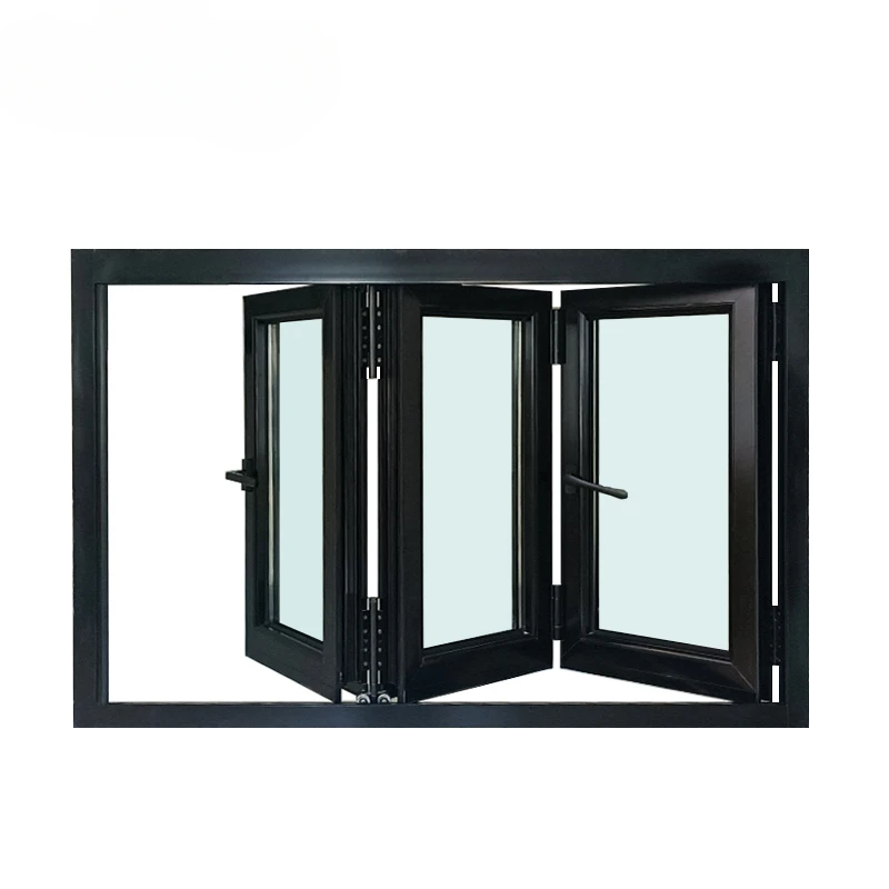 Aluminum Tempered Glass Double Folding Windows