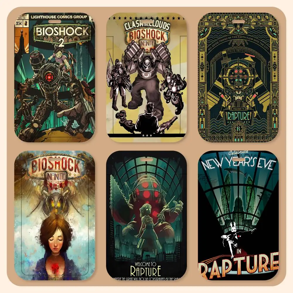 Porte-cartes tour de cou Fanart Game Bioshock Rapture, porte-cartes d'identité étudiant, accessoires de contrôle d'accès, cadeaux