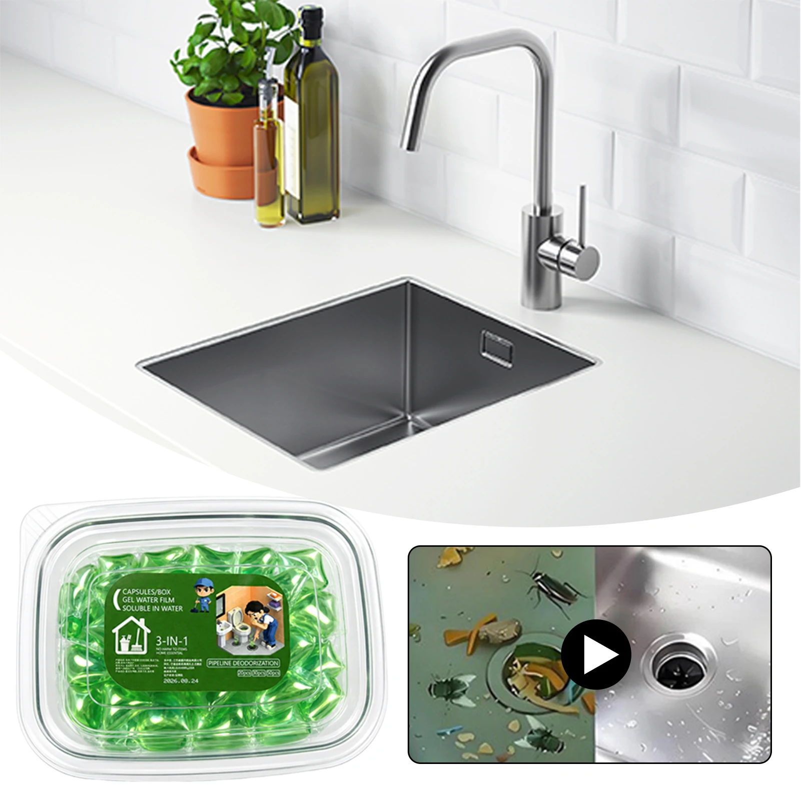 Powerful Sewer Cleaner Odor Removal Gel Garbage Disposal Freshener Cleaner Simply Fresh-Scented For Sinks Drains For Household