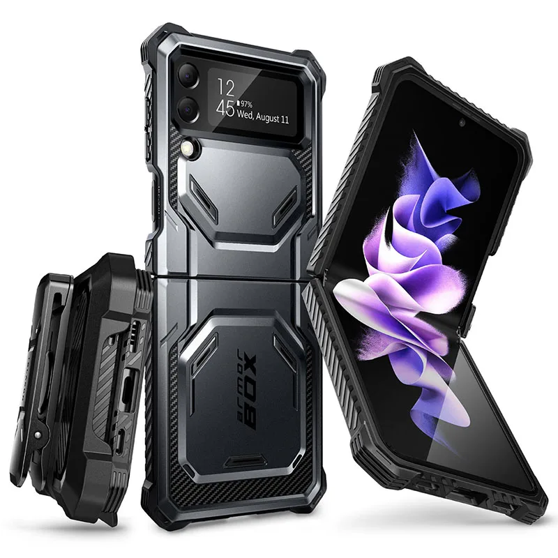 I-BLASON For Samsung Galaxy Z Flip 4 Case 2022 Armorbox Full Body Heavy Duty Shock Reduction Case with Built-in Screen Protector