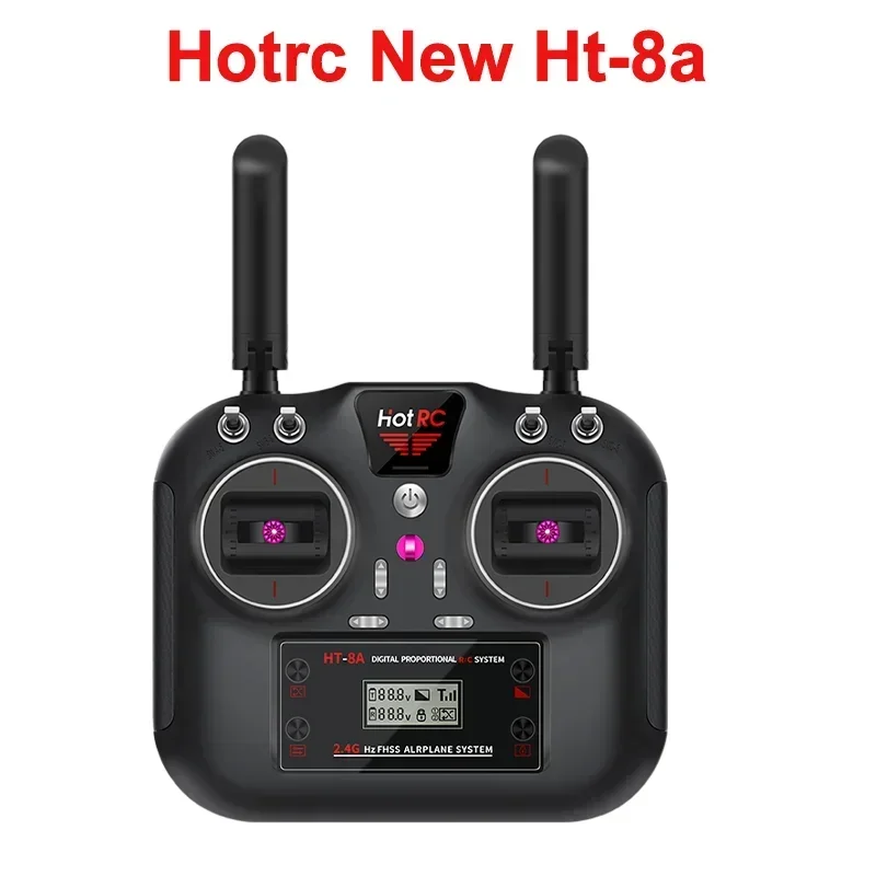 

2024 Hotrc New Ht-8a 2.4g 8ch Fhss Gfsk Transmitter Remote Control With Receiver For Unmanned Aircraft And Vehicles