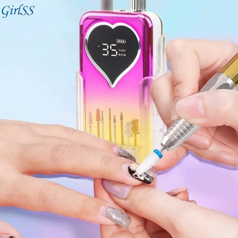 Professioneller kabelloser, wiederaufladbarer Nagelschleifer mit 6 Bohrern, leiser Betrieb, T4MB