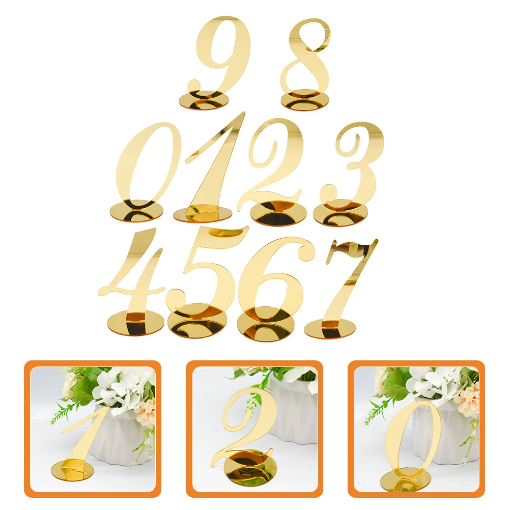 

10pcs Card Acrylic Numbers for Wedding Decor Table Number Restaurant Table Number Decoration Event Birthday Anniversary