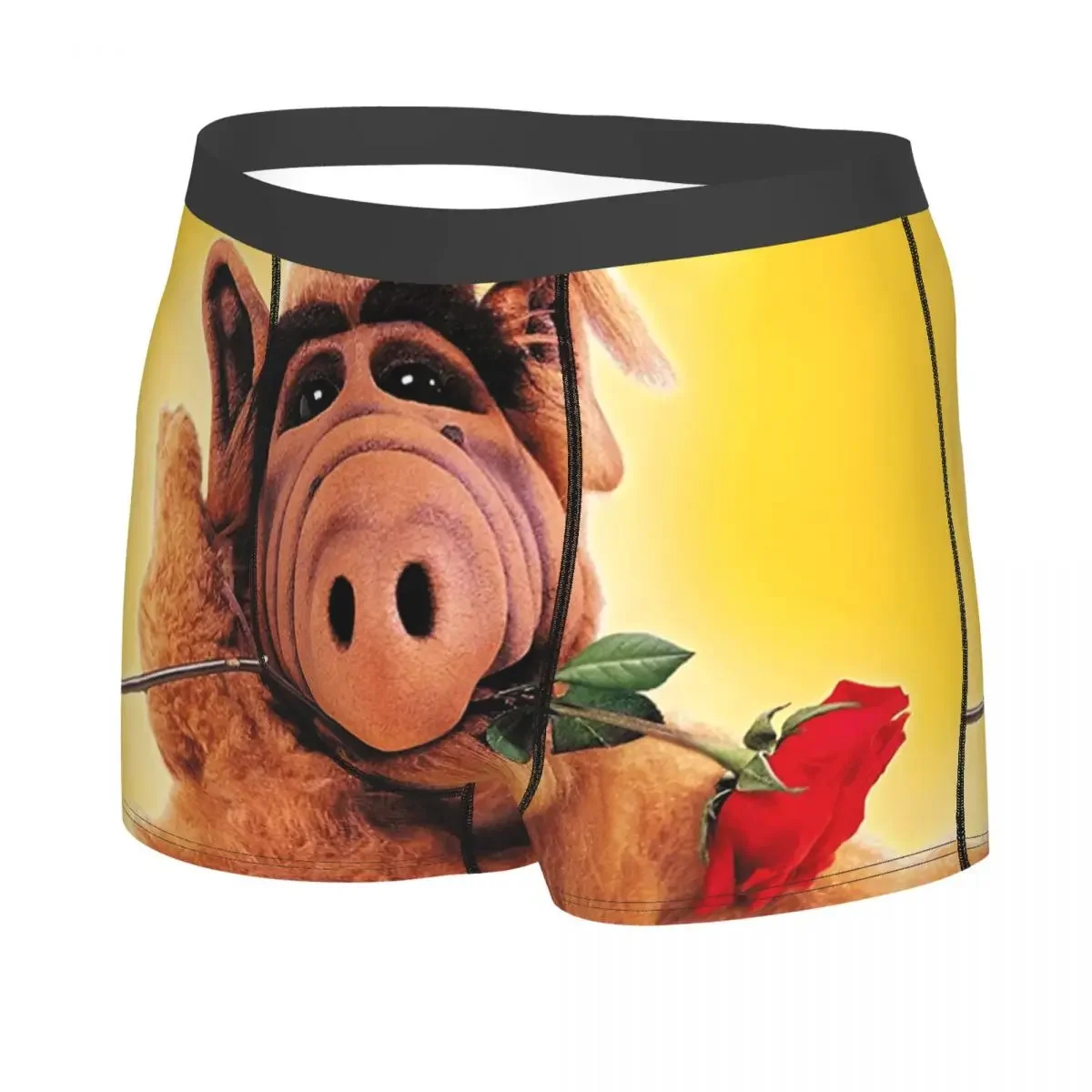 Custom Alf With Flower Boxer Shorts For Homme Male Alien Life Form Sci Fi Tv Show Underwear Panties Briefs Soft Underpants