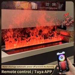 3D Atomized Fireplace with Colorful Steam Flame ECO Friendly Indoor Decorative Water Vapor Mist Intelligent Electric Fireplace