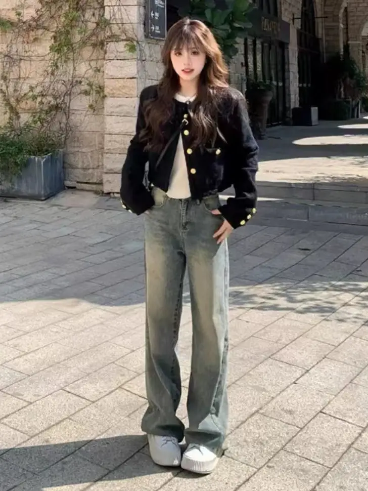 

Джинсы, эластичная осенне-зимняя женская одежда, вышивка, цветочный узор, принт, графическое художественное украшение, женские брюки, джинсовые