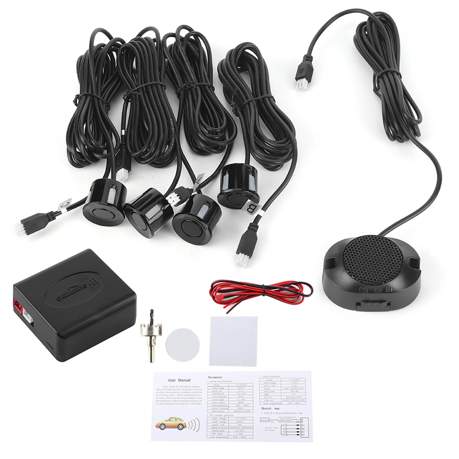 Parkplatz Sensor Backup Radar Rückfahrhilfe Hilfe Kit mit Audio Summer Alarm