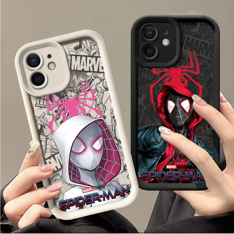 Phone Case for Apple iPhone 15 14 13 12 11 Pro Max 13 12 Mini XS XR X plus Shell Marvel Miles Gwen Spiderman Silicone Cover