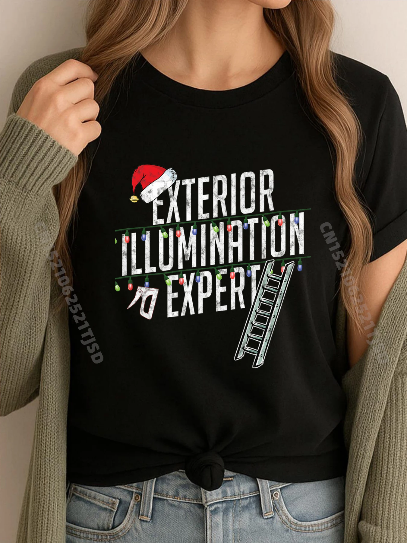 

Эксперт внешнего освещения Рождественские огни Мужские футболки Футболка Топы Футболка Harajuku