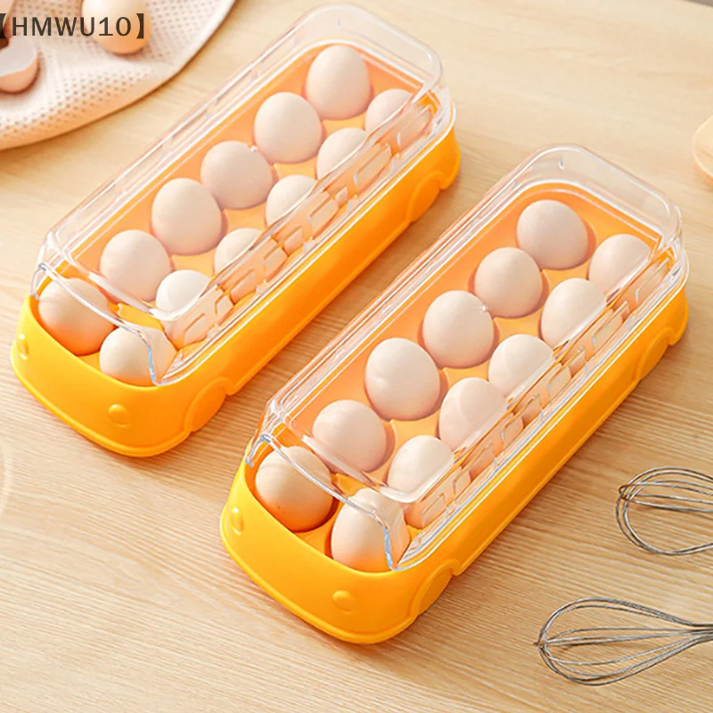 Creative Bus Shape Egg Storage Rack Refrigerator Egg Storage Box Egg Basket Container Organizer Large Capacity KitchenContainer
