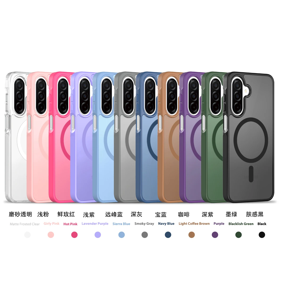 Für Galaxy A17 5G Matte Magnetische Hülle, Kompatibel mit MagSafe, Fallschutz, Schlanke Durchsichtige Abdeckung für Samsung Galaxy A16, A26 – Detail 1