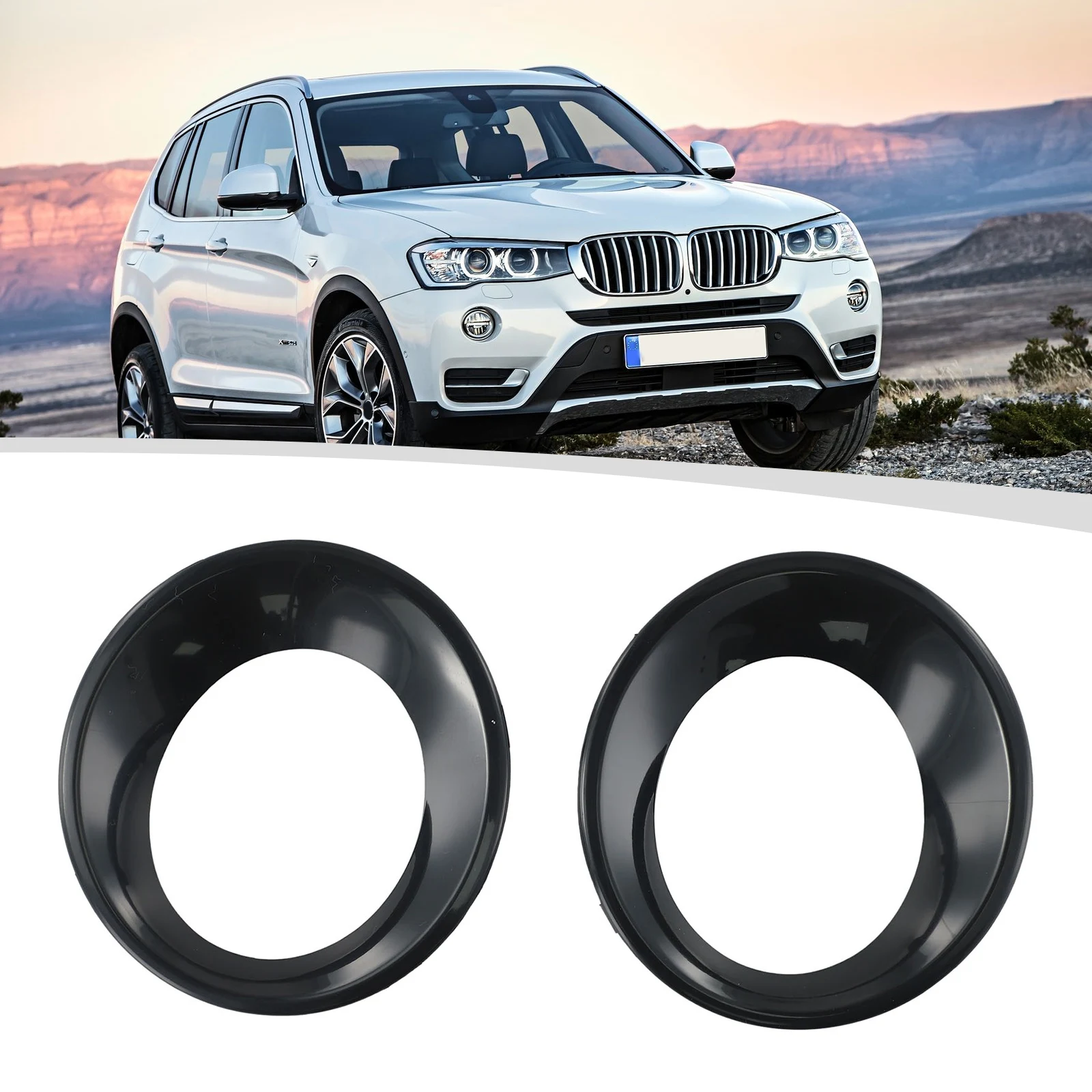 

2pcs Fog Light Lamp Cover Trim Left Right Primed For BMW X3 E83 LCI 07-10 51113423789/90 Front Bumper Car Light Accessories