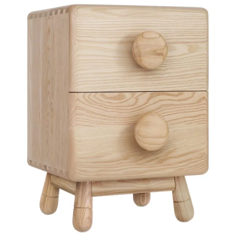 Bedside table, striped storage cabinet, ash wood, black walnut, solid wood, environmentally friendly, simple home