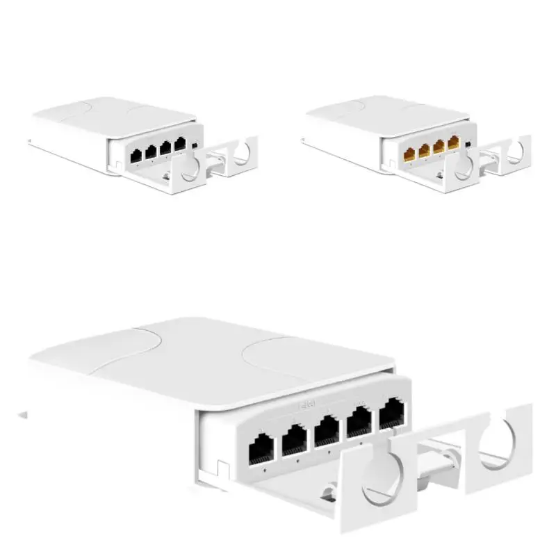 

1 шт. Уличный сетевой IP55 VLAN 44-57V водонепроницаемый POE-удлинитель/повторитель на 4/5 портов для POE-камер и беспроводных точек доступа