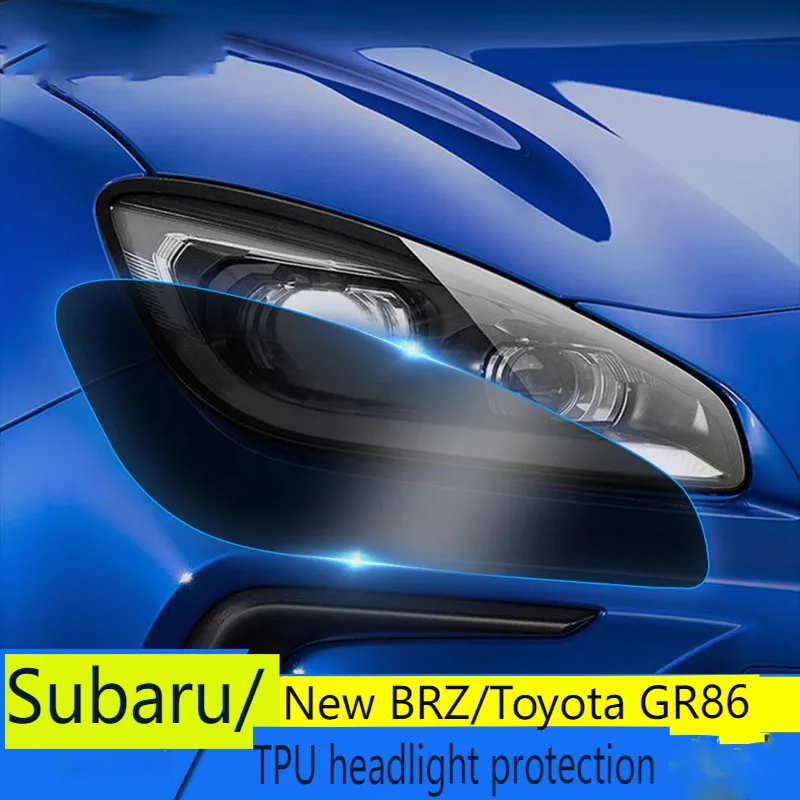 Front Headlamp Film for 22 2023 Subaru BRZ Toyota GR86 Smoked Black TPU Transparent Film Headlight Trim Strips Car Accessories