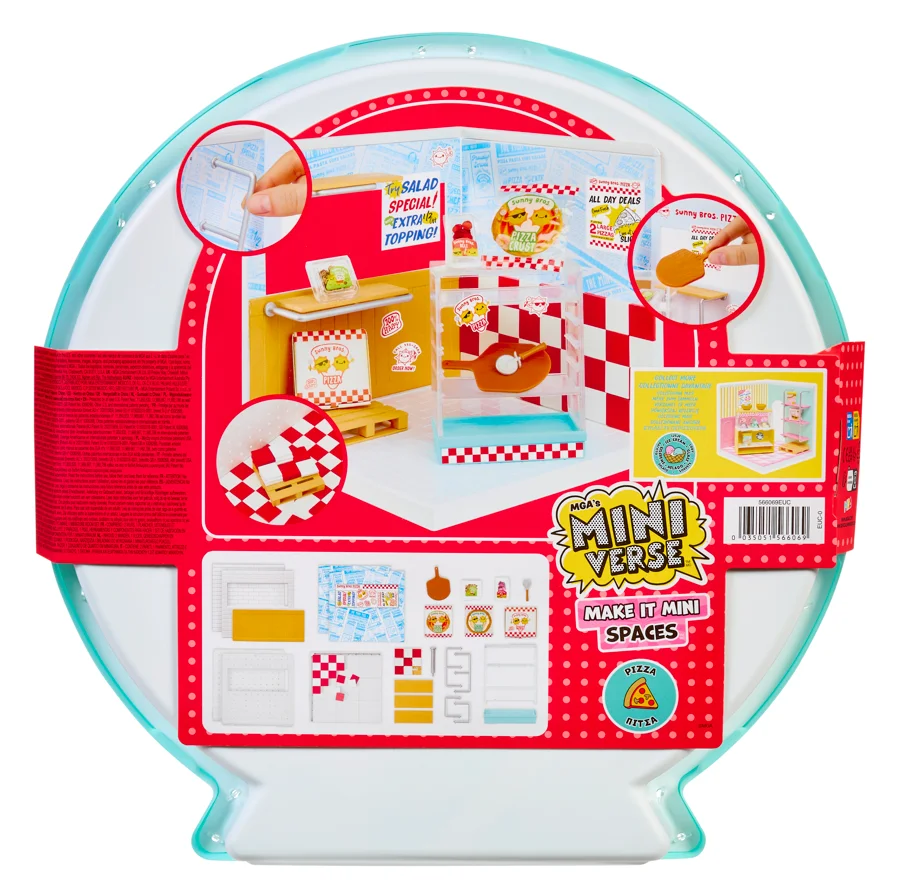 Mga Miniverse Make It Mini Spaces Series caja ciega helado Pizza escena en miniatura niños juguete para jugar a las casitas decoración regalo de cumpleaños