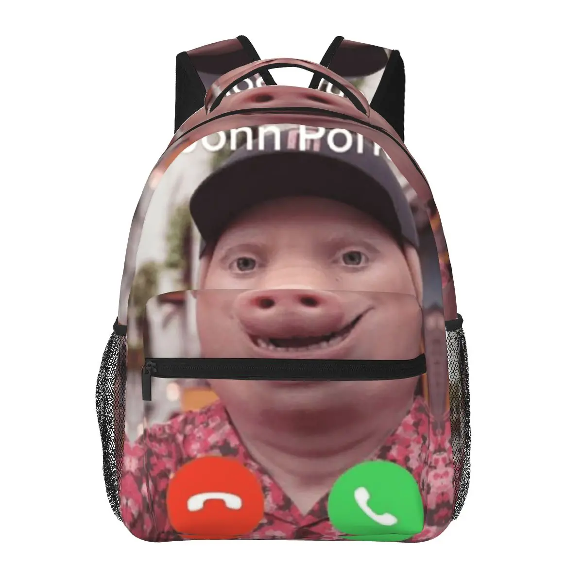 

John Pork Facetime Backpacks Boys Girls Bookbag Students School Bags Cartoon Travel Rucksack Shoulder Bag Large Capacity