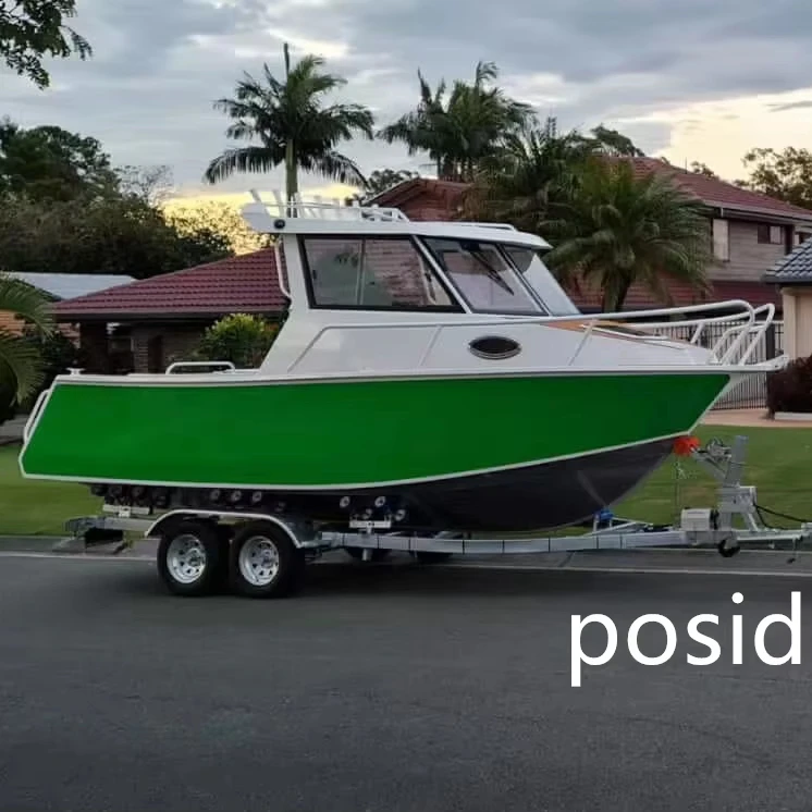 Gospel Boat Welding Aluminum Deep-V Fishing Sport Yacht 6.5m Outboard Engine 35-40 Knot Speed 6 Passenger Capacity Sightseeing