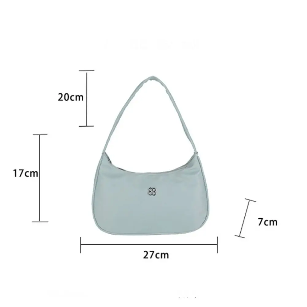 Fashion Nylon Women Underarm Bag Large Capacity Handbag Shoulder Bag Solid Color Travel Purse Hobos Bag
